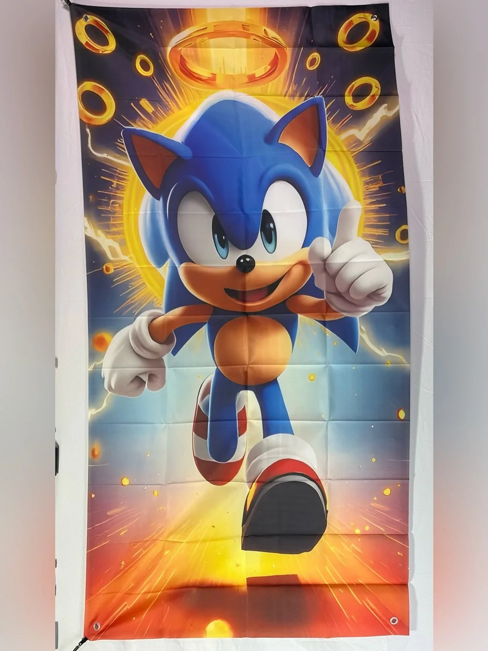 Sonic The Hedgehog Theme Birthday Backdrop And Banner 6x3Ft.